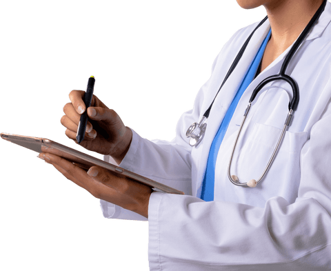 Transparent Doctor Using Digital Tablet in Medical Setting - Download Free Stock Videos Pikwizard.com