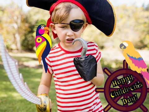 boy in pirate costume celebrating children's day - Download Free Stock Templates Pikwizard.com