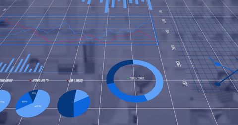 Digital Data Processing with Financial Graphs and Charts - Download Free Stock Images Pikwizard.com