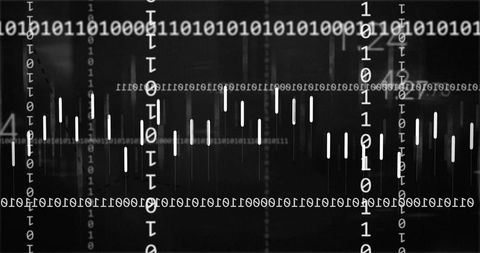 Futuristic Digital Data Stream with Binary Interface