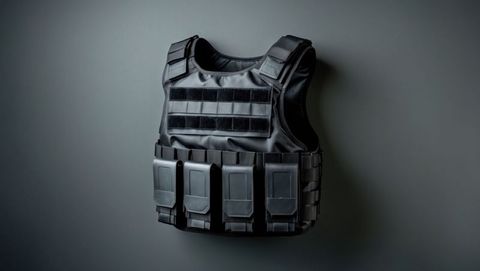 Black Tactical Bulletproof Vest on Neutral Background - Download Free Stock Images Pikwizard.com