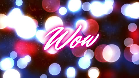 Bright Abstract Light Bokeh with Vibrant Wow Text