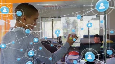 Diverse Professionals Collaborating in Digital Network Environment