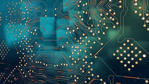 Futuristic Microprocessor Circuit Board Connections