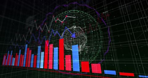 Digital Financial Data Graph Display Over Global Network - Download Free Stock Images Pikwizard.com