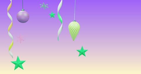 Colorful Holiday Decorations on Gradient Purple Background - Download Free Stock Images Pikwizard.com