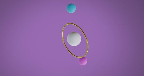 floating multicolored spheres with golden ring - Download Free Stock Images Pikwizard.com