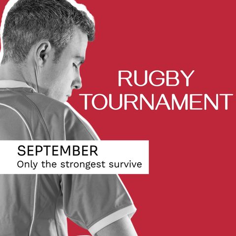 Rugby Tournament Promotion with Focused Player Profile - Download Free Stock Templates Pikwizard.com