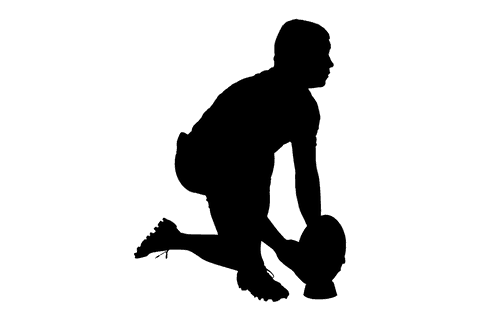 Silhouette Male Rugby Player with Ball on Transparent Background - Download Free Stock Videos Pikwizard.com