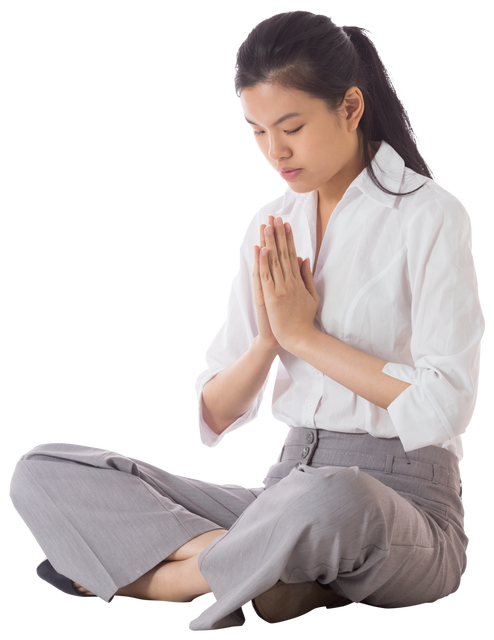 Business Professional Meditating in Lotus Pose - Download Free Stock Videos Pikwizard.com