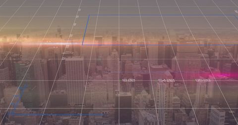 Digital Networks Over Cityscape with Financial Data Overlay - Download Free Stock Images Pikwizard.com