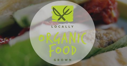 Fresh Produce with Locally Grown Organic Food Logo