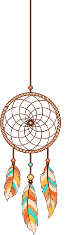 Flat design dreamcatcher on transparent background