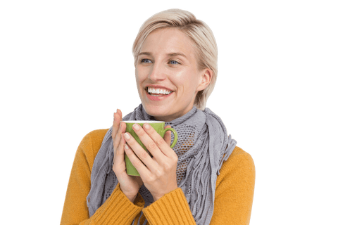 refreshingly transparent joy - woman enjoying warm beverage - Download Free Stock Videos Pikwizard.com