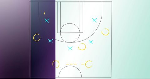 Basketball Game Plan Illustration on Colorful Background - Download Free Stock Images Pikwizard.com