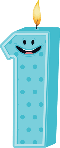 happy blue birthday candle number 1 on transparent background - Download Free Stock Videos Pikwizard.com