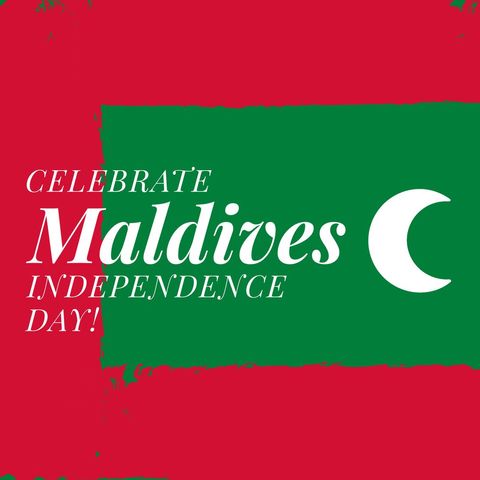 Celebrate maldives independence day with national flag