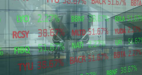 Stock Market Data Overlay on Plane Suggests Global Finance