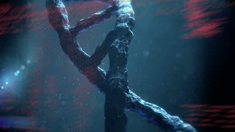 3D Animation of DNA Strand with Digital Data Elements