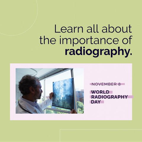 world radiography day with doctor analyzing x-ray - Download Free Stock Templates Pikwizard.com
