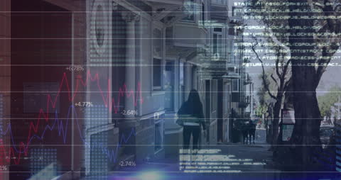 Animated Financial Data with People in Urban Setting