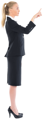 focused caucasian businesswoman pointing on transparent background - Download Free Stock Videos Pikwizard.com