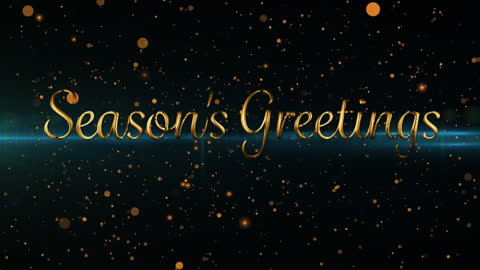Festive Season's Greetings Text with Glittering Particles Animation