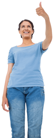 Woman in Casual Attire Giving Thumbs Up Transparent Background - Download Free Stock Videos Pikwizard.com