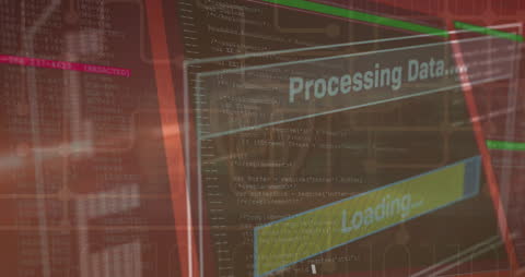 Abstract Data Processing Illustration with Digital Interface