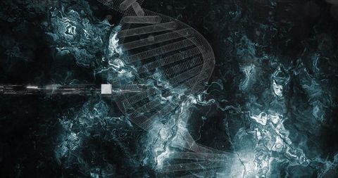 Futuristic DNA Strand on Abstract Digital Background - Download Free Stock Images Pikwizard.com