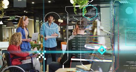 Innovative Teamwork With Augmented Reality In Modern Workspace