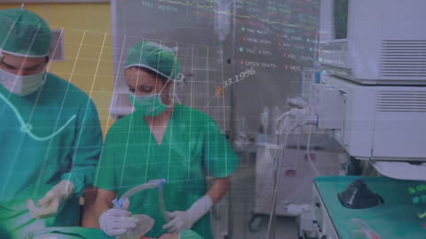 Surgeons Operating in High-Tech Modern Surgery Room