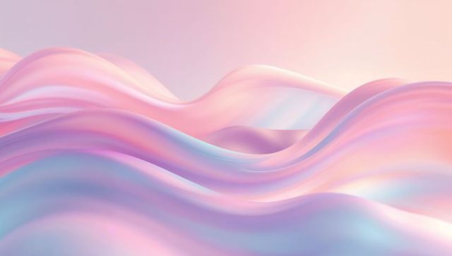 Dreamy pastel pearl waves abstract background with iridescent gradient and soft motion