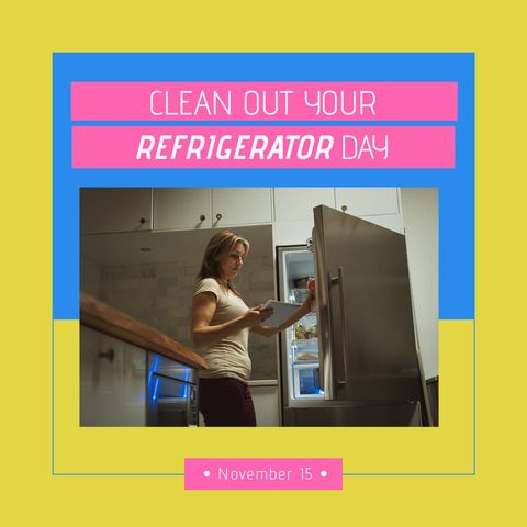 clean out your refrigerator day celebration with organized fridge - Download Free Stock Templates Pikwizard.com
