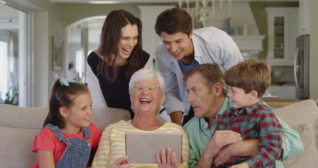 Multigenerational Family Enjoying Digital Tablet Together - Download Free Stock Images Pikwizard.com