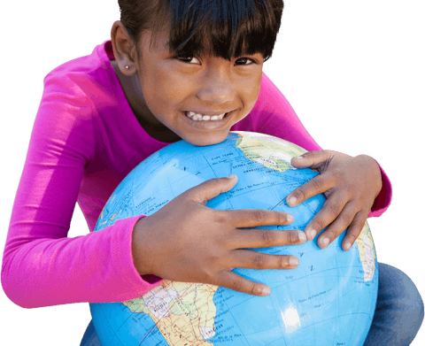 cheerful girl hugging transparent globe outdoors - Download Free Stock Videos Pikwizard.com