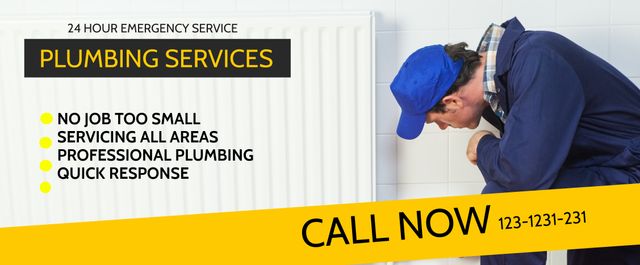 Reliable Emergency Plumbing Services Advertisement - Download Free Stock Templates Pikwizard.com