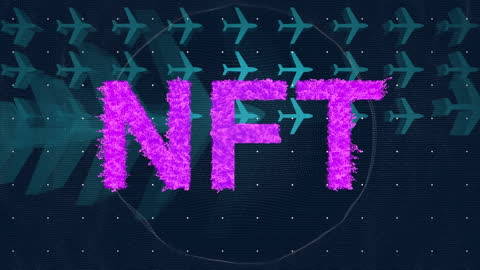 NFT Concept Art with Airplane Background