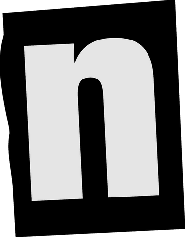 stylized lowercase n on black rectangle with transparent background - Download Free Stock Videos Pikwizard.com