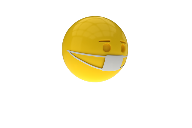 Transparent Three-Dimensional Emoticon Wearing Protective Mask - Download Free Stock Videos Pikwizard.com