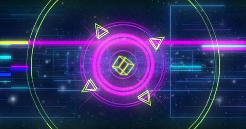 Futuristic Digital Interface with Geometric Elements - Download Free Stock Images Pikwizard.com