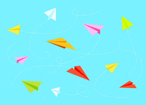 colorful paper airplanes on transparent background with creative paths - Download Free Stock Videos Pikwizard.com