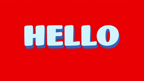 Bold Text Hello Graphic on Red Background