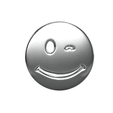futuristic 3d chrome winking smiley on transparent background - Download Free Stock Videos Pikwizard.com