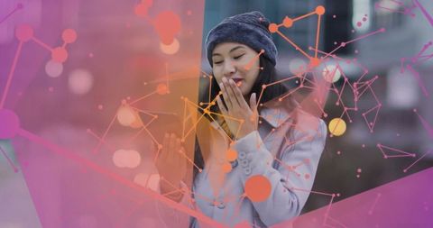 Young Woman Engaging with Virtual Connections on Tablet