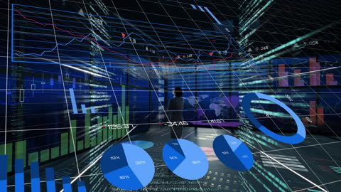 Digital Visualization of Financial Data Interfaces with Technology Concept