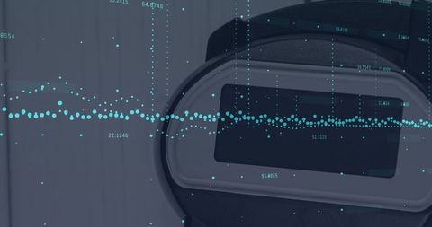 Digital Interface with Financial Data Over Payment Terminal - Download Free Stock Images Pikwizard.com