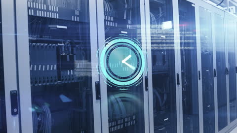 Digital Clock Overlay in Modern Data Center