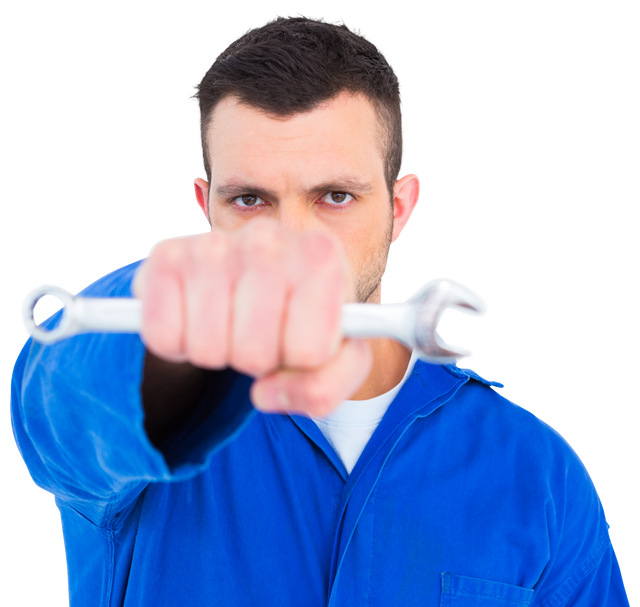 Transparent Background Confident Mechanic Holding Spanner - Download Free Stock Videos Pikwizard.com