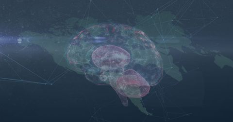 Digital Brain Hologram with Global Connectivity Symbolism - Download Free Stock Images Pikwizard.com